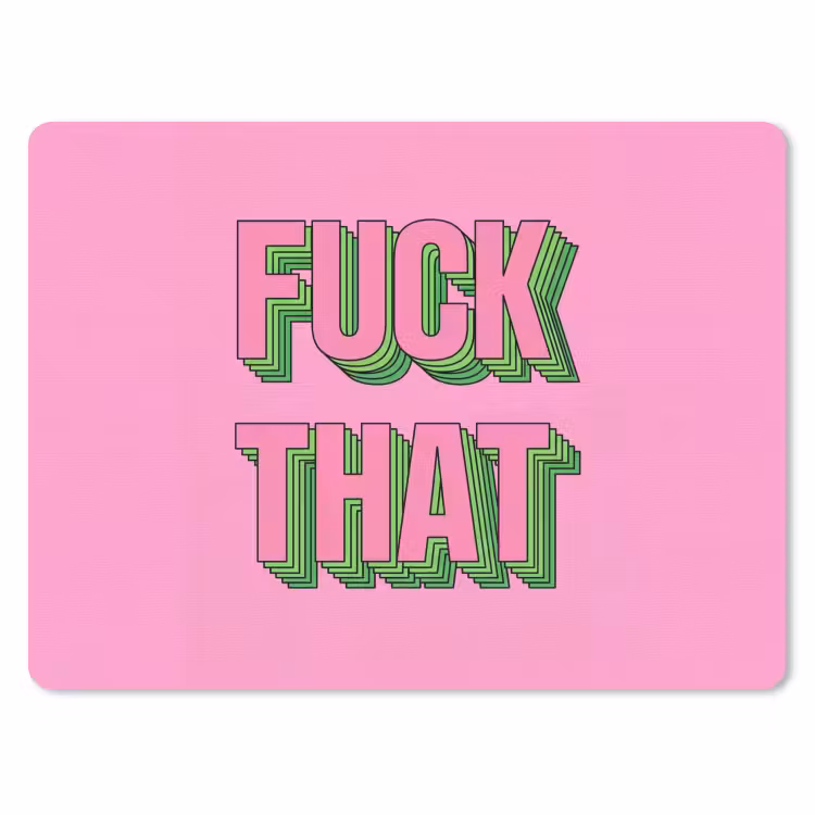 Tekst - Bold - Roze muismat rubber klein -3d