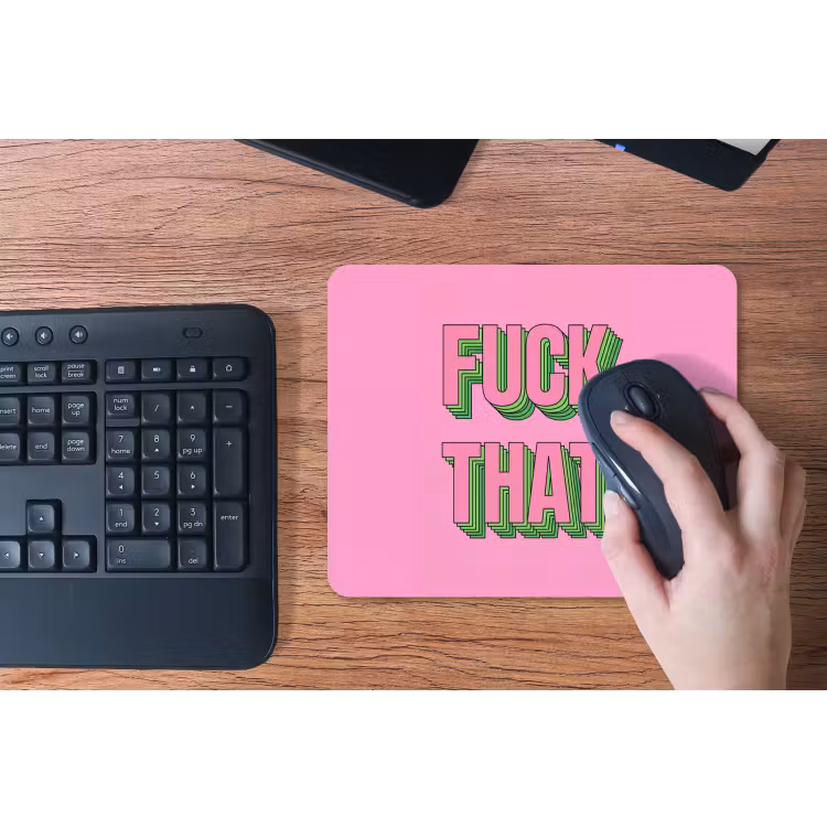 Tekst - Bold - Roze muismat rubber klein -toetsenbord