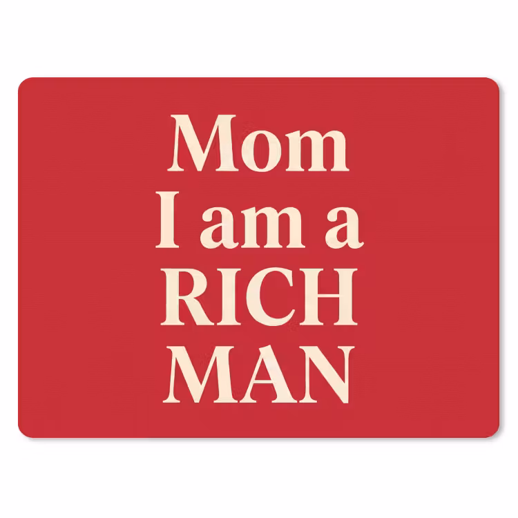 Tekst - Rijkdom - Motivatie - Rood - Modern muismat rubber klein -3d