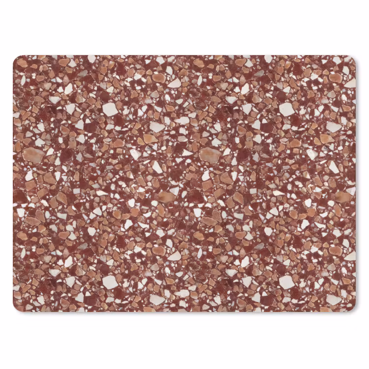 Terrazzo - Patroon - Steentextuur - Roodbruin muismat rubber klein 262 -3d