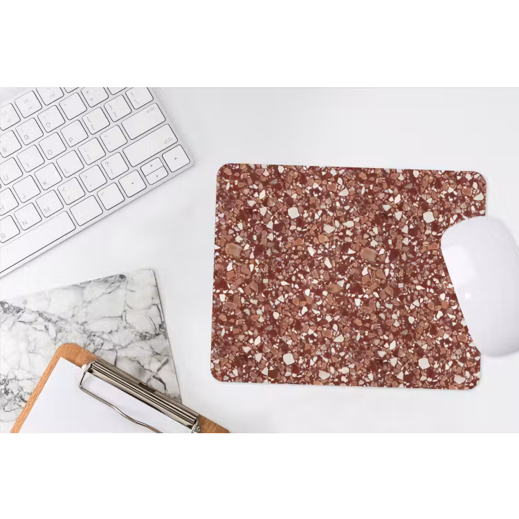 Terrazzo - Patroon - Steentextuur - Roodbruin muismat rubber klein 262 -witbureau