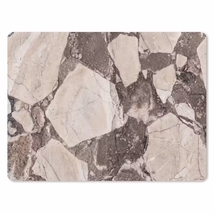 Textuur - Marmer - Abstract - Beige - Bruin muismat rubber klein -3d