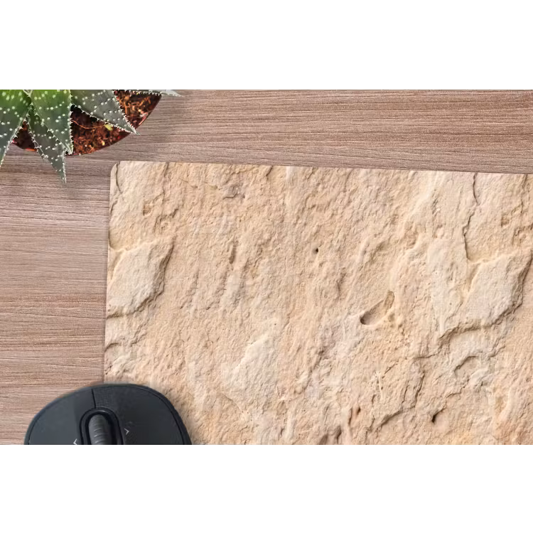 Textuur - Steen - Natuur - Beige muismat rubber klein -closeup