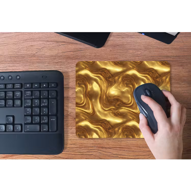 Textuur - Vloeibaar - Organisch - Goud muismat rubber klein 262 -toetsenbord