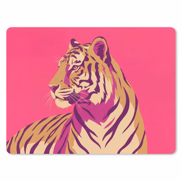 Tijger - Modern - Neon muismat rubber klein -3d