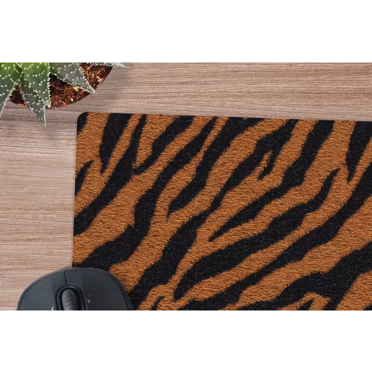 Tijger - Vacht - Zwart muismat rubber klein 262 -closeup
