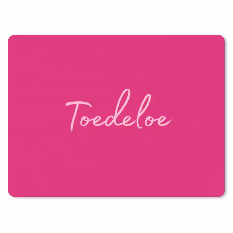 Toedeloe - Roze muismat rubber klein -3d