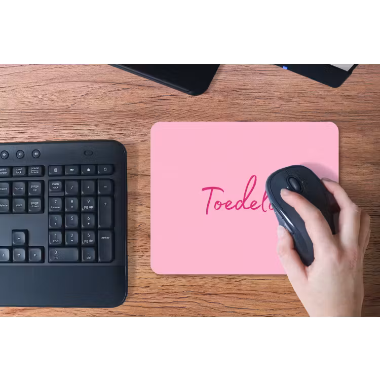Toedeloe - Roze - Minimalistisch muismat rubber klein -toetsenbord
