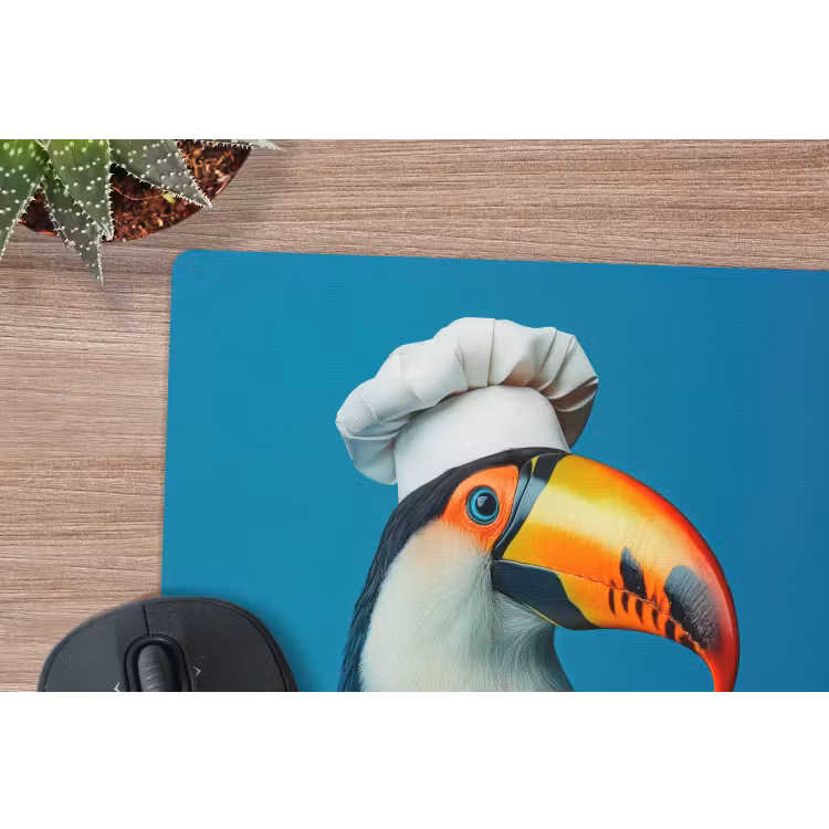 Toekan - Papegaai - Vogel - Koksmuts muismat rubber klein -closeup