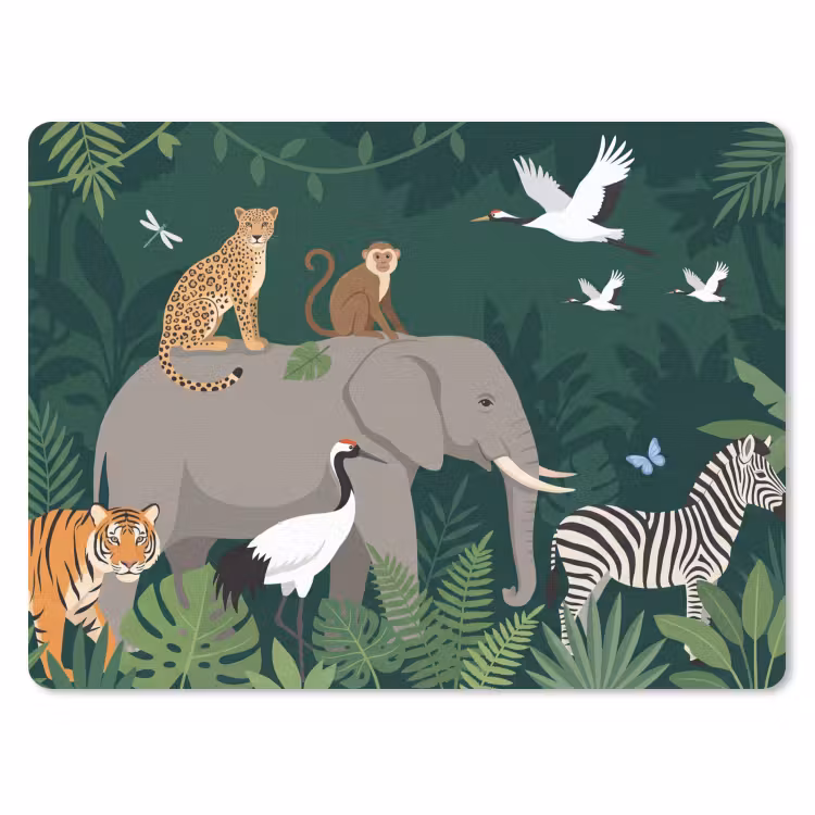 Tropisch - Jungle -  Groen muismat rubber klein -3d