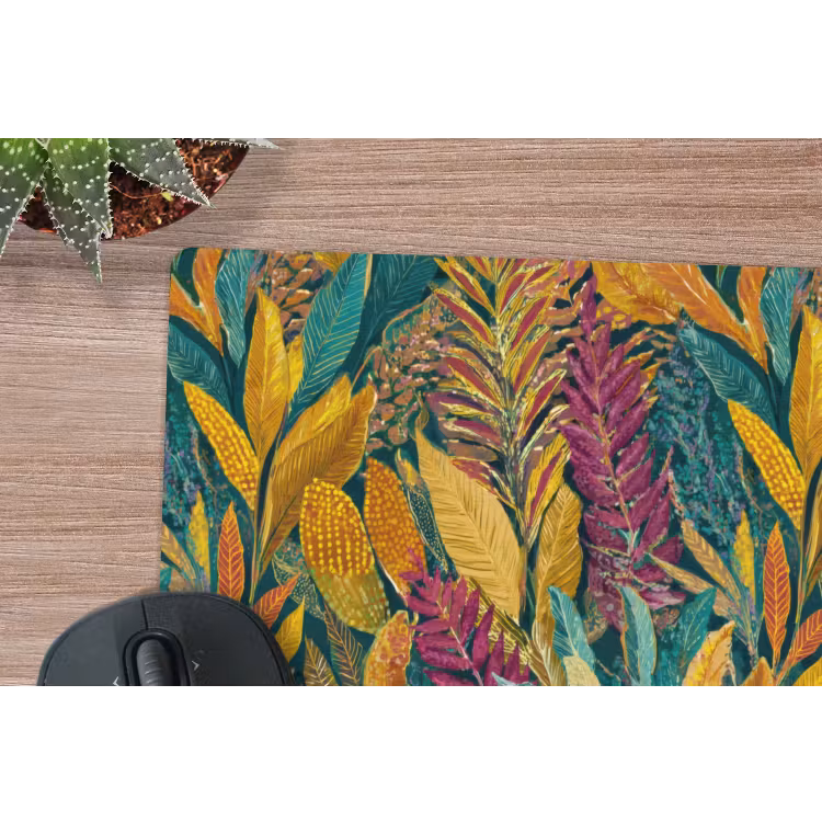 Tropische - Botanisch - Patroon - Kleurrijk - Exotisch muismat rubber klein 262 -closeup