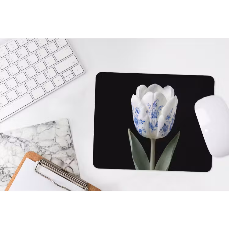 Tulp - Patroon - Blauw muismat rubber klein -witbureau