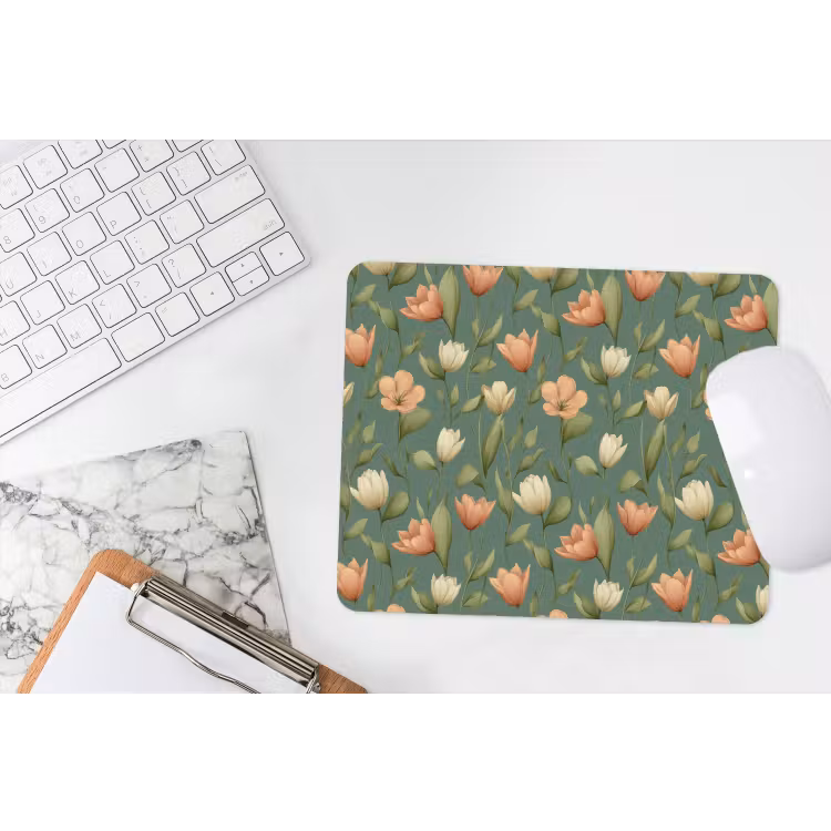 Tulpen - Botanisch - Groen muismat rubber klein 262 -witbureau