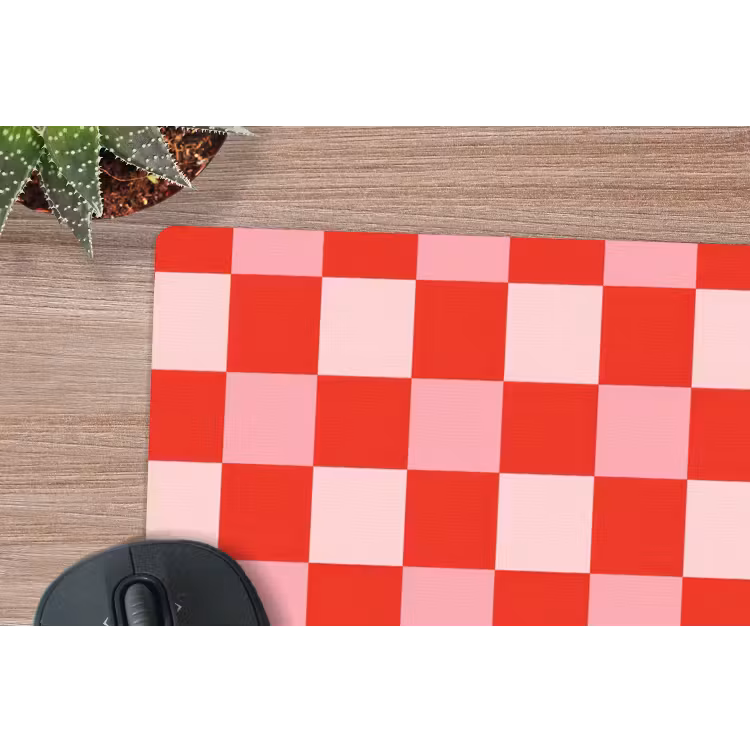 Vierkant - Klassiek - Rood muismat rubber klein 262 -closeup