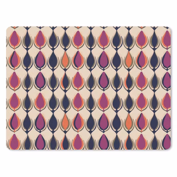 Vintage - Retro - Kleurrijk muismat rubber klein 262 -3d