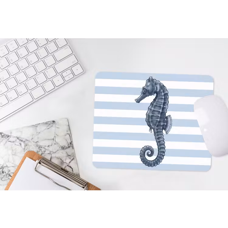 Vis - Oceaan - Illustratie - Blauw - Strepen muismat rubber klein -witbureau