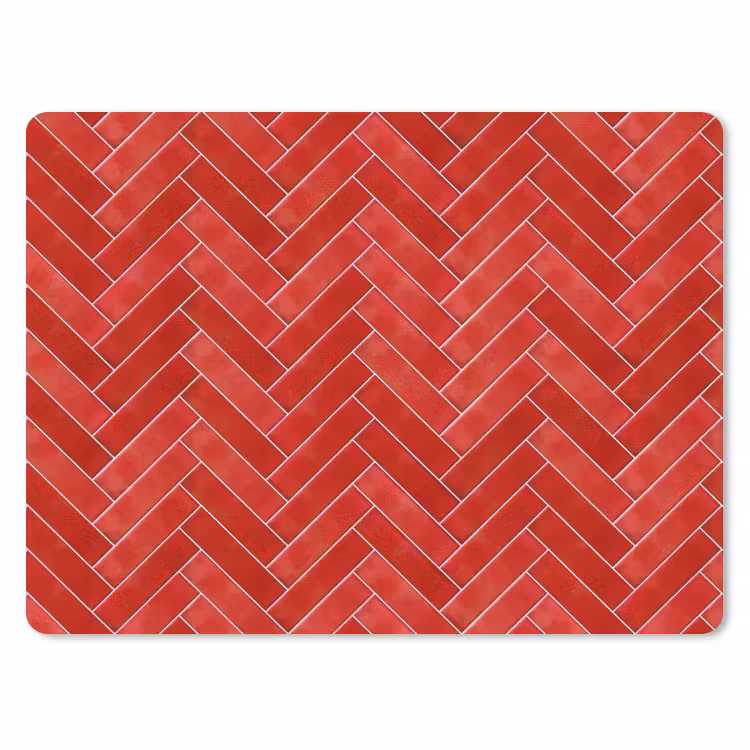 Visgraat - Tegel - Rood muismat rubber klein 262 -3d