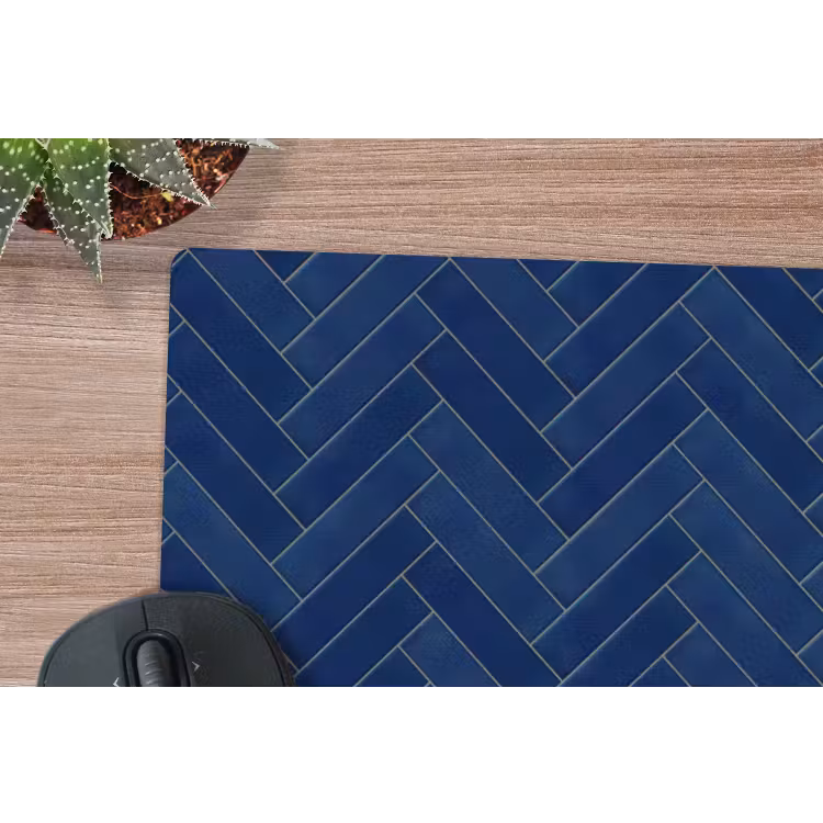 Visgraat - Wandtegel - Donkerblauw - Navy Blue muismat rubber klein 262 -closeup