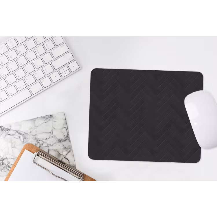 Visgraat - Wandtegel - Mat - Zwart muismat rubber klein 262 -witbureau