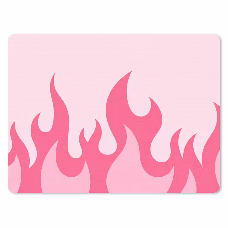 Vlammen - Patroon - Abstract - Modern - Roze muismat rubber klein -3d
