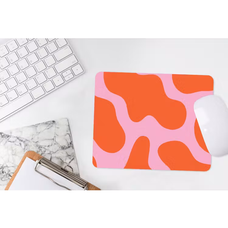 Vlekken - Rood - Roze - Patroon - Minimalistisch muismat rubber klein -witbureau