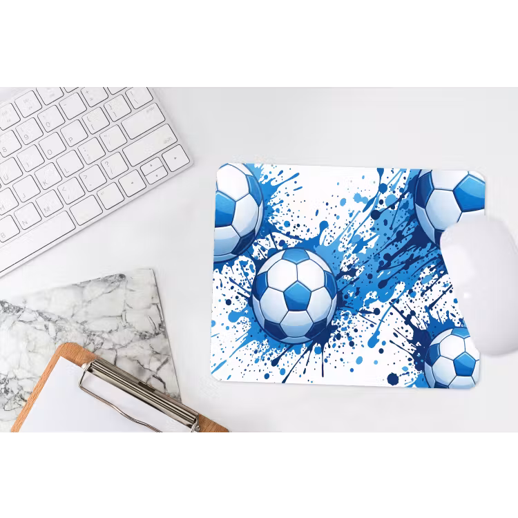 Voetballen - Verf - Sport - Blauw muismat rubber klein -witbureau
