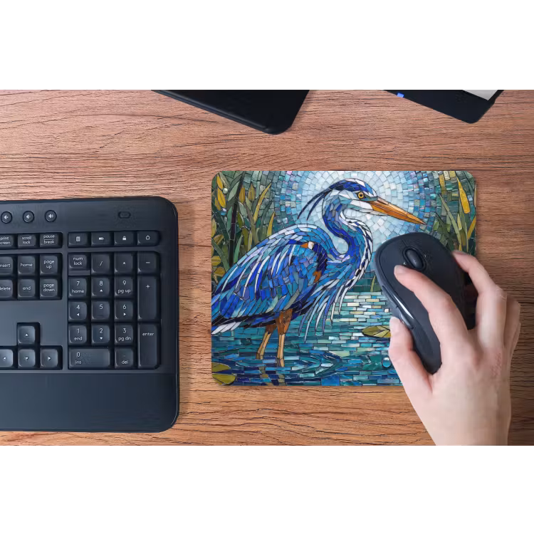 Vogel - Water - Natuur - Abstract - Blauw muismat rubber klein -toetsenbord