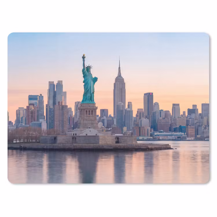 Vrijheidsbeeld - New York - Zonsopgang - Stad - Architectuur muismat rubber klein -3d
