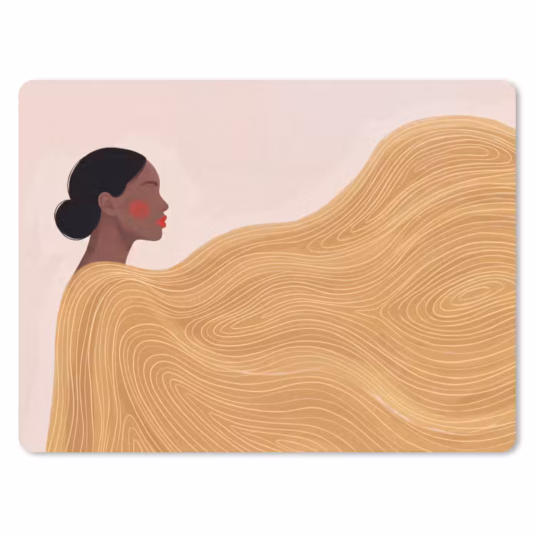 Vrouw - Profiel - Modern - Abstract - Kunst muismat rubber klein -3d