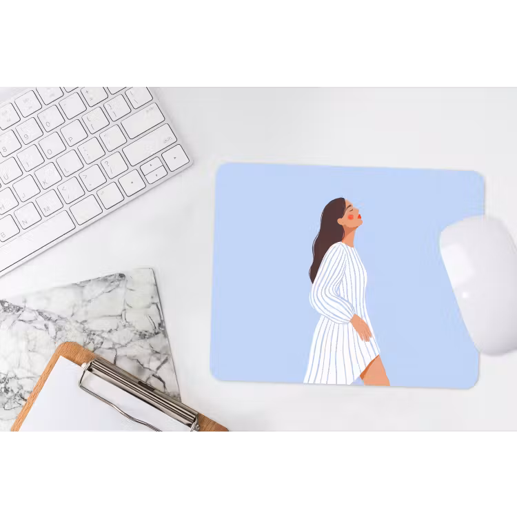 Vrouw - Profiel - Rust - Modern - Illustratie muismat rubber klein -witbureau