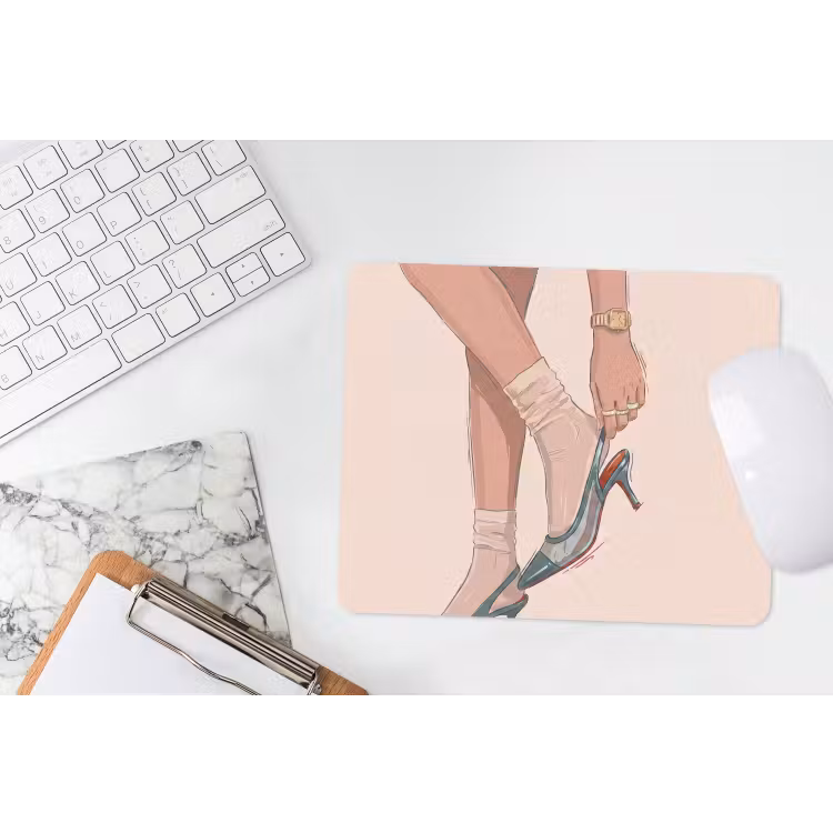 Vrouw - Schoen - Mode - Lifestyle - Groen muismat rubber klein -witbureau