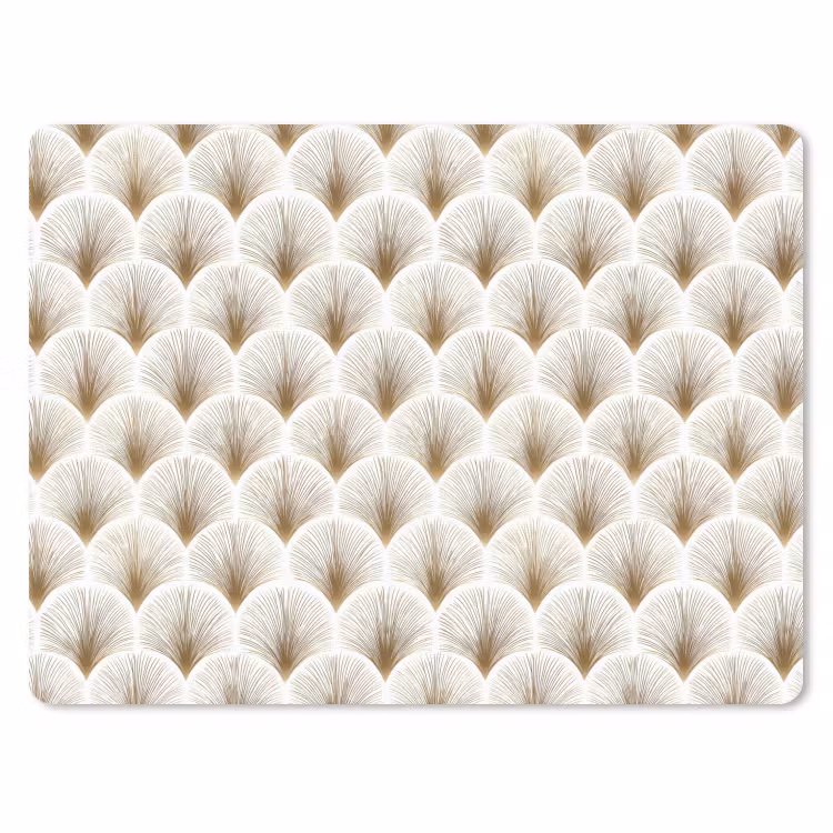 Waaiers - Art Deco - Elegant - Goud - Wit muismat rubber klein 262 -3d