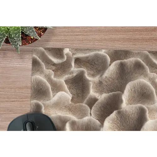 Waaiervorm - Beige - Vezel textuur muismat rubber klein 262 -closeup