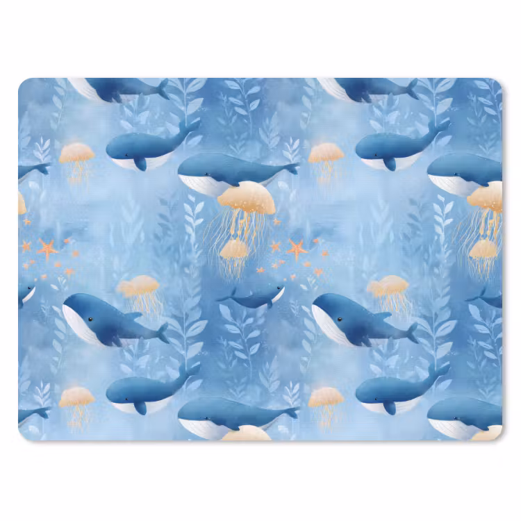 Walvissen - Oceaan - Blauw muismat rubber klein 262 -3d