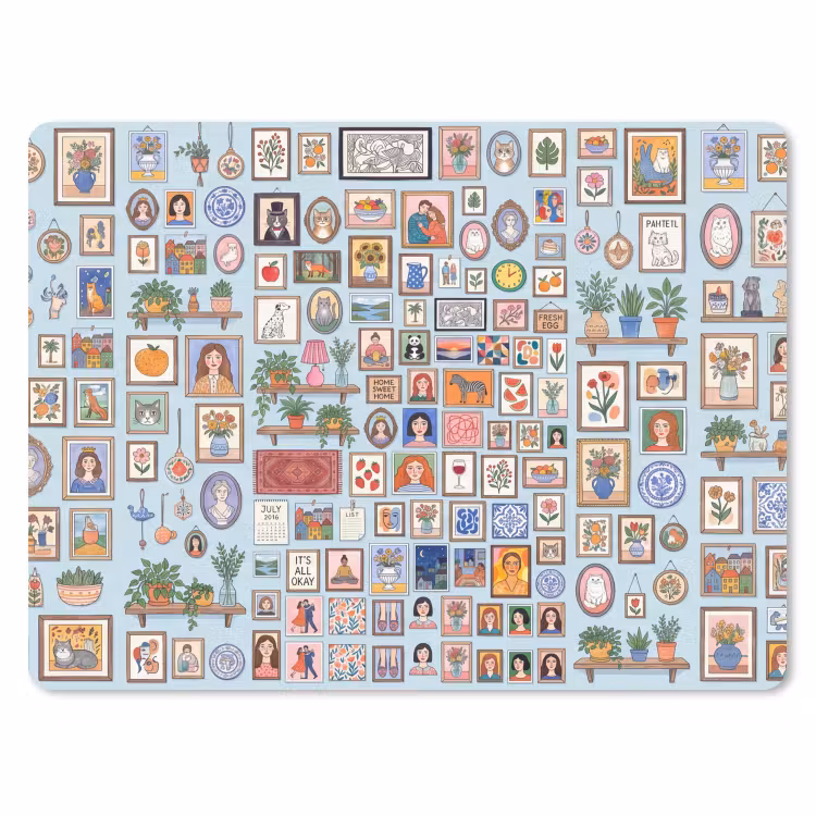 Wanddecoratie - Collectie - Huis - Illustratief - Kleurrijk muismat rubber klein -3d