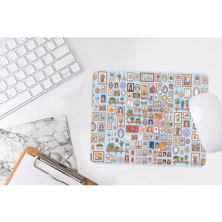 Wanddecoratie - Collectie - Huis - Illustratief - Kleurrijk muismat rubber klein -witbureau