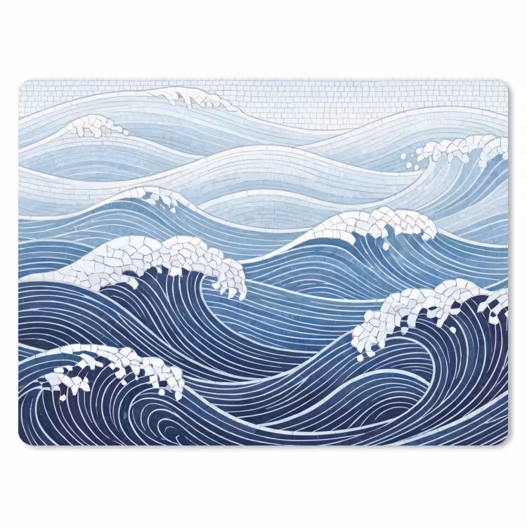 Water - Mozaïek - Landschap - Modern - Blauw muismat rubber klein -3d