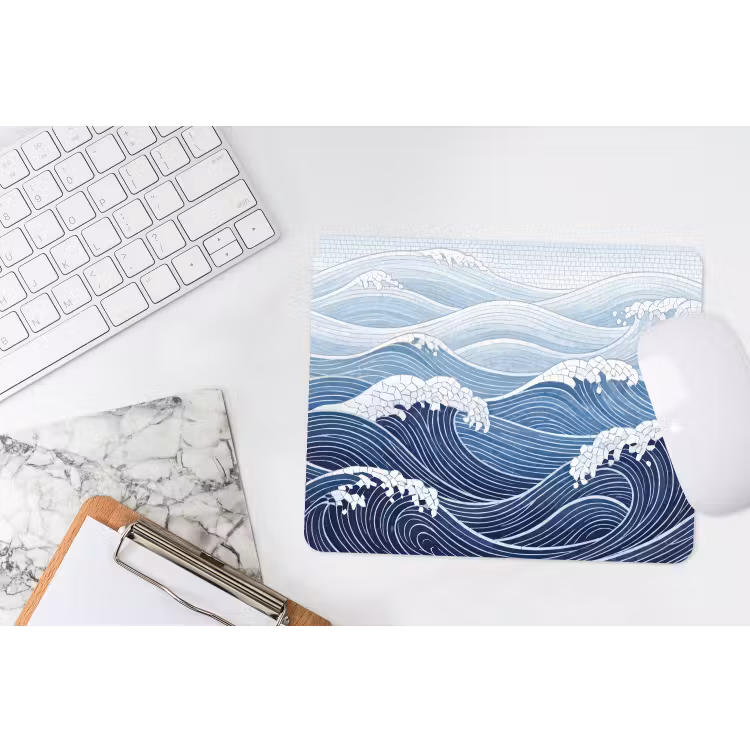 Water - Mozaïek - Landschap - Modern - Blauw muismat rubber klein -witbureau
