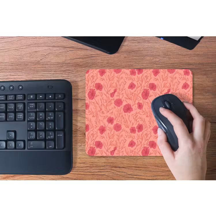 Weidebloemen - Romantisch - Roze muismat rubber klein 262 -toetsenbord