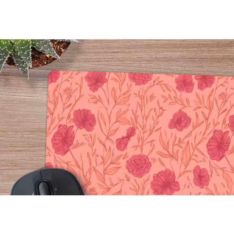 Weidebloemen - Romantisch - Roze muismat rubber klein 262 -closeup