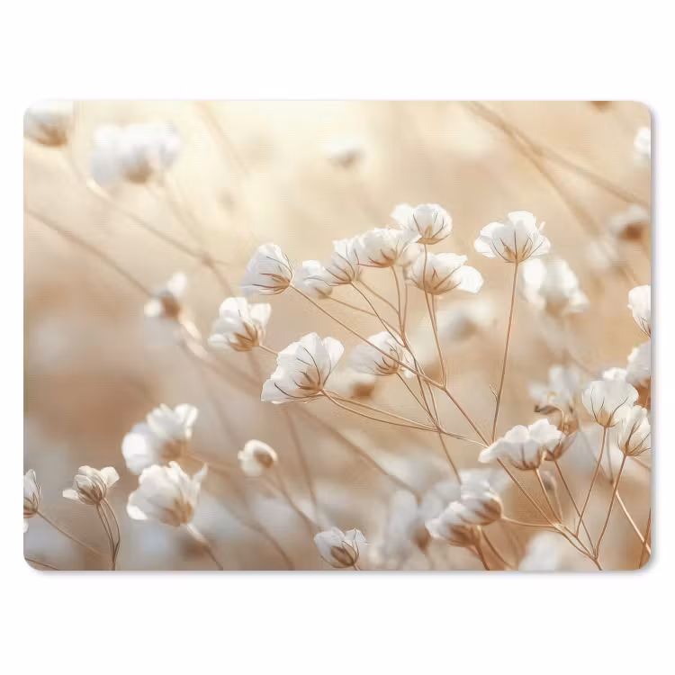 Wilde - Bloemen - Wit muismat rubber klein -3d