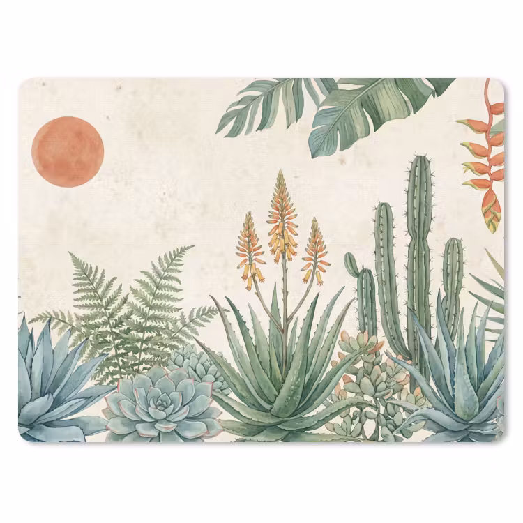 Woestijn - Planten - Groen muismat rubber klein -3d