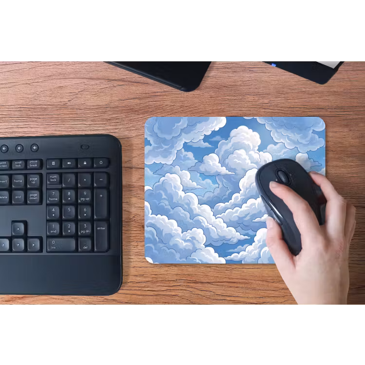 Wolken - Hemel - Abstract - Wit muismat rubber klein -toetsenbord