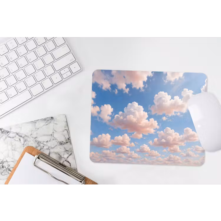 Wolken - Hemel - Natuur - Licht - Blauw muismat rubber klein -witbureau