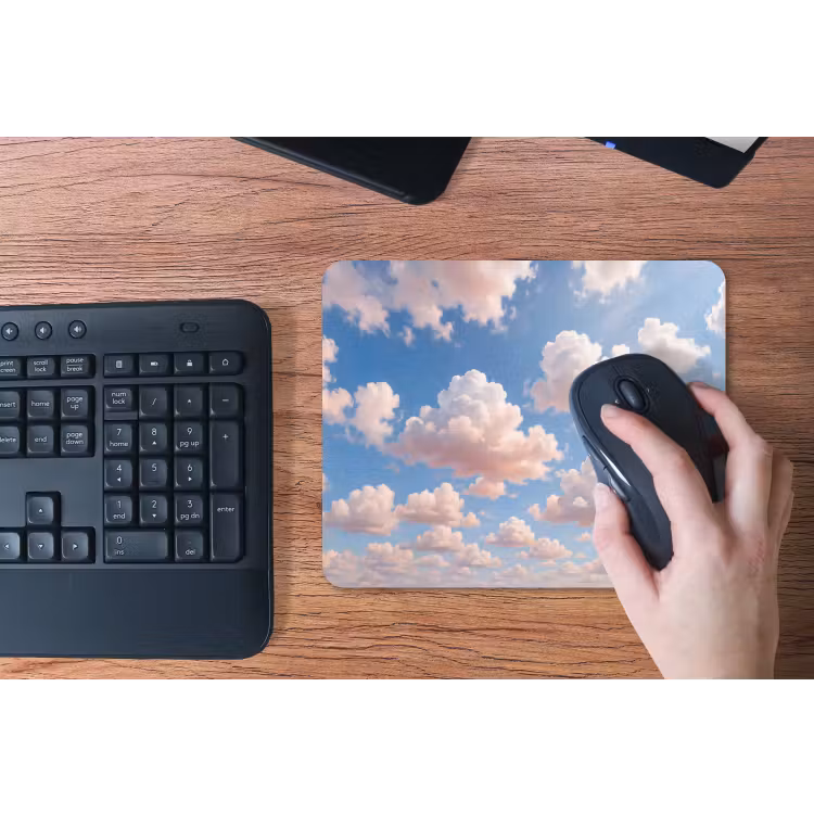 Wolken - Hemel - Natuur - Licht - Blauw muismat rubber klein -toetsenbord