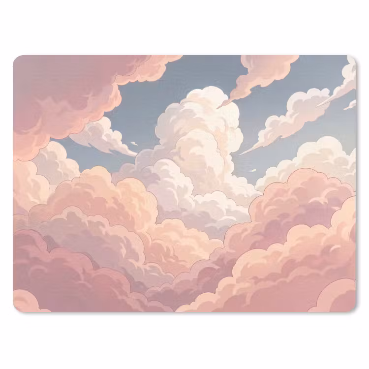 Wolken - Lucht - Natuur - Pastel - Roze muismat rubber klein -3d