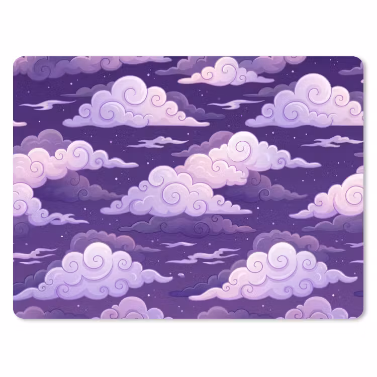 Wolken - Nacht - Natuur - Abstract - Paars muismat rubber klein -3d