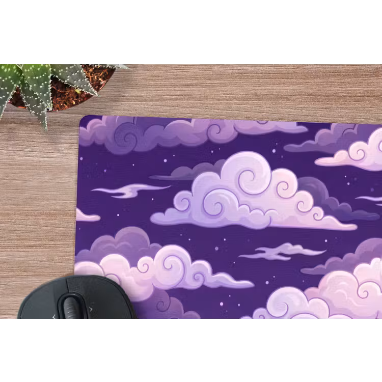 Wolken - Nacht - Natuur - Abstract - Paars muismat rubber klein -closeup