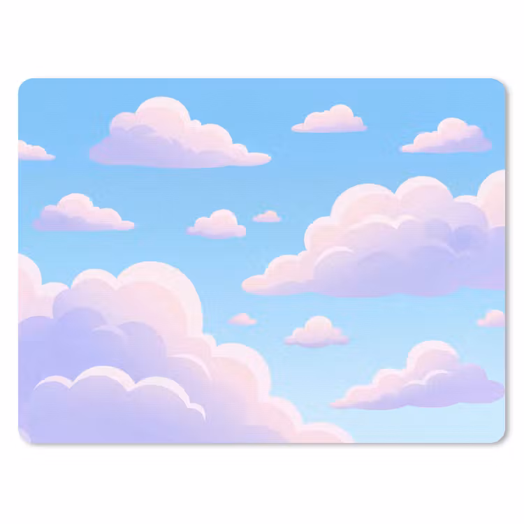 Wolken - Roze - Blauw - Natuur - Modern muismat rubber klein -3d