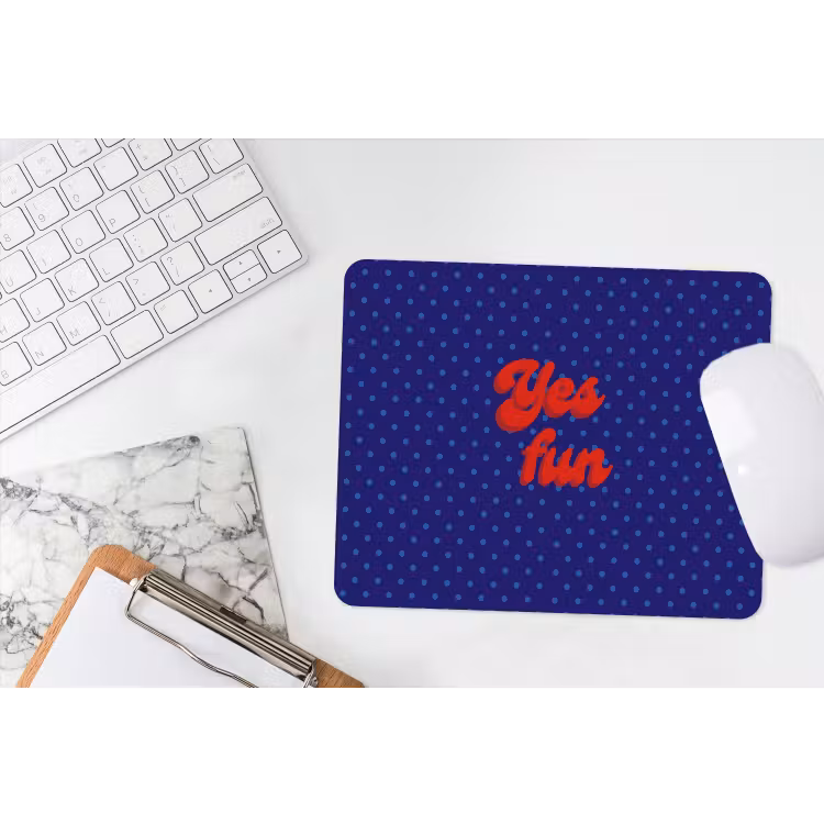 Yes fun - Rood - Blauw - Stippen muismat rubber klein -witbureau
